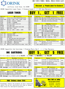 Buy 1 Get 1 Free / Ink Cartridge / Laser Toner